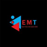 diseño creativo del logotipo de la letra emt con gráfico vectorial vector