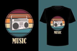 Music retro vintage t shirt design vector