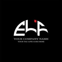 diseño creativo del logotipo de la letra elf con gráfico vectorial vector