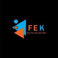 diseño creativo del logotipo de la letra fek con gráfico vectorial vector