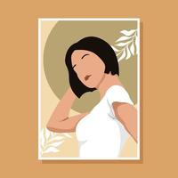 Abstract hand drawn woman portrait illustrated vector