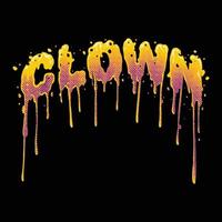 Colorful melting clown lettering vector