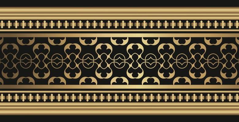 Elegant golden ornamental border template