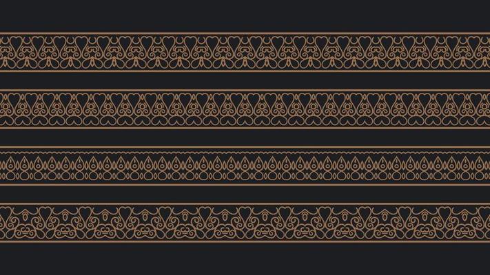 ornament style ethnic seamless borders set