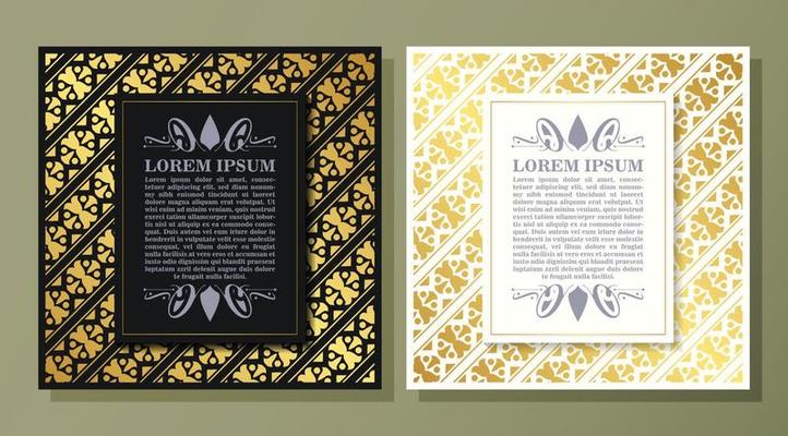 Luxury gold calligraphy square ornament border line