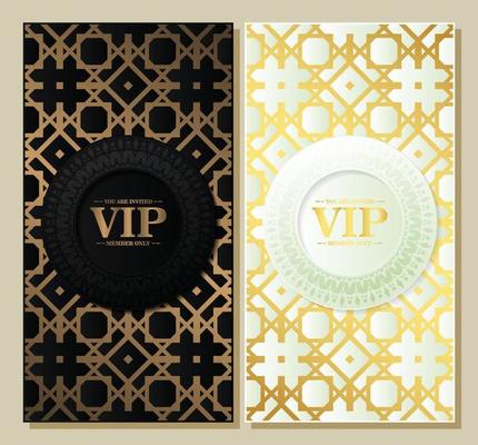 luxury white and black VIP card ornament pattern