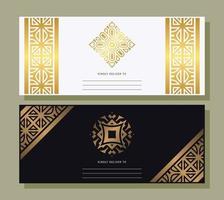 Luxury vintage golden vector invitation card template