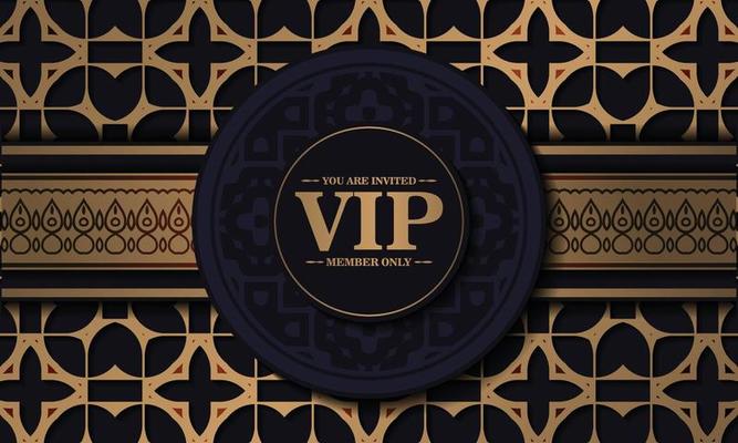 luxury dark vip card in ornament texture