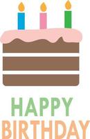 birthday cake icon on white background. flat style design. birthday cake sign. vector