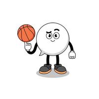 ilustración de burbujas de discurso como jugador de baloncesto vector