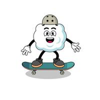 cloud mascot playing a skateboard vector