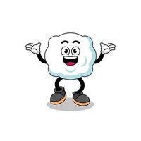 cloud cartoon searching with happy gesture vector