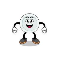 plate cartoon with surprised gesture vector