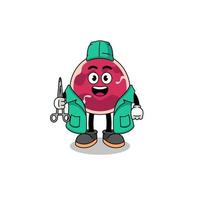 Illustration of meat mascot as a surgeon vector