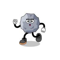 ilustración de mascota de piedra corriendo vector