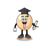 soy bean mascot with graduation pose vector