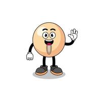 soy bean cartoon doing wave hand gesture vector