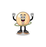 Character Illustration of soy bean playing hula hoop vector