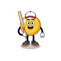 egg yolk mascot cartoon as a baseball player vector