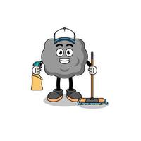 Character mascot of dark cloud as a cleaning services vector