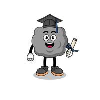 dark cloud mascot with graduation pose vector