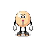 soy bean cartoon illustration with sad face vector