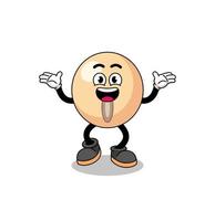 soy bean cartoon searching with happy gesture vector