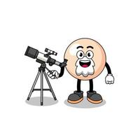 Illustration of pearl mascot as an astronomer vector