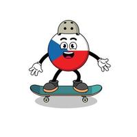 mascota de la república checa jugando una patineta vector