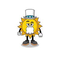 Illustration of sun cartoon with i want you gesture vector