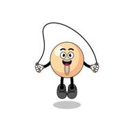 soy bean mascot cartoon is playing skipping rope vector