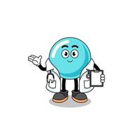 Cartoon mascot of bubble doctor vector