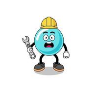 Character Illustration of bubble with 404 error vector