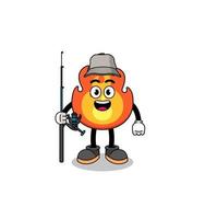 Mascot Illustration of fire fisherman vector