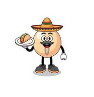 Character cartoon of soy bean as a mexican chef vector