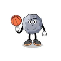 ilustración de piedra como jugador de baloncesto vector