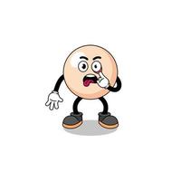 Character Illustration of pearl with tongue sticking out vector