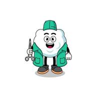 Illustration of cloud mascot as a surgeon vector