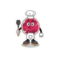 Mascot Illustration of meat chef vector