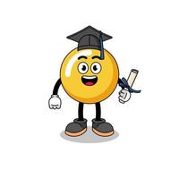 egg yolk mascot with graduation pose vector