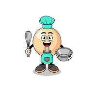 Illustration of soy bean as a bakery chef vector