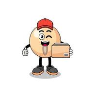 soy bean mascot cartoon as an courier vector