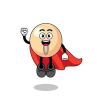 soy bean cartoon with flying superhero vector