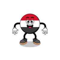 yemen flag cartoon with surprised gesture vector