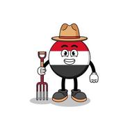 Cartoon mascot of yemen flag farmer