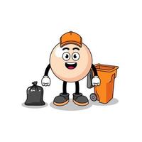 Illustration of pearl cartoon as a garbage collector vector