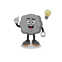 dark cloud cartoon with get an idea pose vector