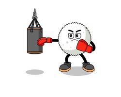ilustración de boxeador de bolas de arroz vector