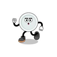 running plate mascot illustration vector