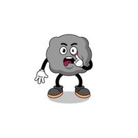 ilustración de personaje de nube oscura con lengua fuera vector